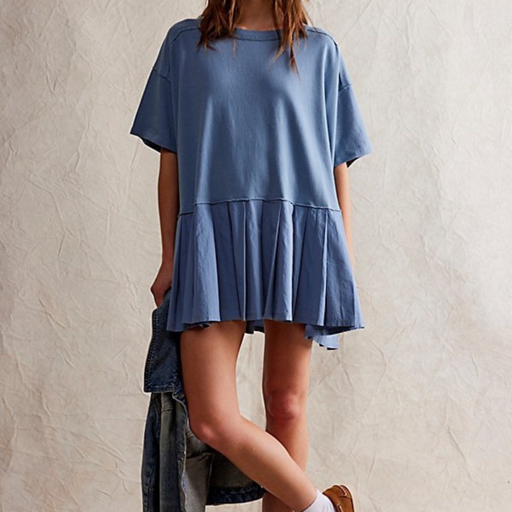 Free People Blue Oversized Tunic Dress